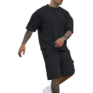 ชุดเซ็ตเสื้อยืดแขนสั้นและกางเกงขาสั้นผ้าฝ้ายสำหรับผู้ชายไซส์ใหญ่ ใส่สบาย ระบายอากาศ แห้งเร็ว สไตล์สตรีทแฟชั่น ผลิตโดย HAIDIIII SPORTS - Product Image 4