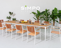SIMPOLIFESTYLE Mobilier d'extérieur moderne de luxe Table et tabouret de balcon en aluminium TIMMI avec corde en tissu pour hôpitaux et hôtels