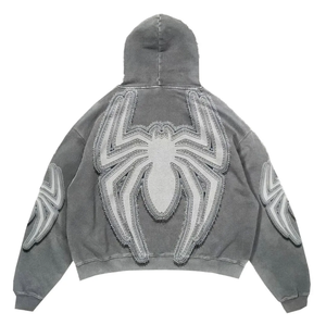 Sweat à capuche surdimensionné pour homme, brodé, écologique, impression personnalisée, tissu tissé, sérigraphie, impression numérique, coupe automne - Product Image 4