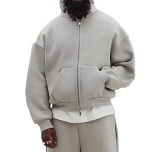 Sweat à capuche zippé en coton de haute qualité, sweat à capuche épais et surdimensionné à double fermeture éclair, sweats à capuche personnalisés avec fermeture éclair complète pour hommes - Product Image 5