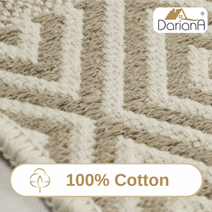 Tapis d'intérieur Soma beige en coton recyclé, tissé à la main, écologique, séchage rapide, lavable en machine, 50x80 cm, pour la maison et l'hôtel - Product Image 6