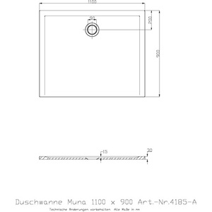White Mineral Cast <b>Shower</b> <b>Tray</b> 1100x900x30mm for Bath & Toilet Supplies-HOESCH - Product Image 3