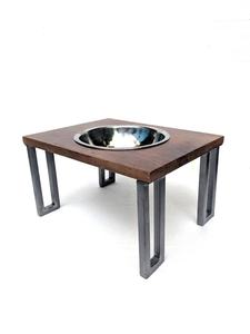 Soporte de tazón de alimentación para perros ecológico, 500ml, madera de acacia, patas de Metal de acero inoxidable, agua elevada redondeada de alta calidad para perros - Product Image 3