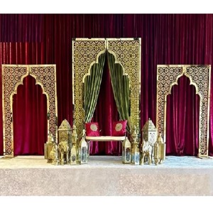Paneles Decorativos Cortados con Láser para Escenarios de Sangeet, el Mejor Fondo para Bodas, Arcos Metálicos, Paneles, Suministros para Bodas, Fabricación Dorada - Product Image 1