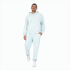 Ensemble de pantalons de survêtement d'hiver solides vintage pour hommes Sweat à capuche lourd délavé à l'acide avec survêtements respirants imprimés avec logo personnalisé - Product Image 1