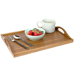 Plateau de service en bois poli brillant avec poignée, taille personnalisée, plateau pour le thé, les collations, accessoires pour la décoration de la table à la maison, restaurants - Product Image 2