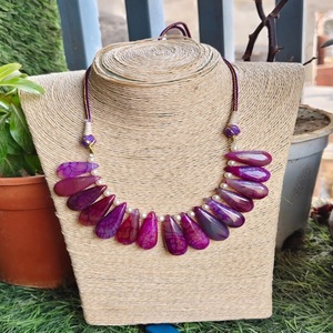 Cristal naturel purpal tur turqois Pierres précieuses en gros Meilleures ventes Perles d'œil de tigre Collier Belle qualité supérieure - Product Image 2