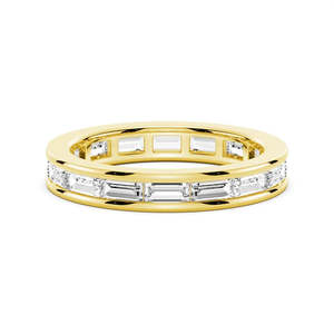 Emerald Cut Moissanite Diamond Eternity Band 9K Gold <b>Ring</b> Channel Product Category Moissanite <b>Rings</b> - Product Image 1