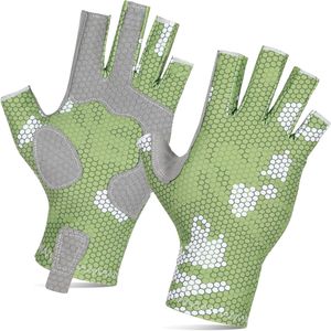 Lightweight Polyester Camouflage Fishing <b>Gloves</b> with <b>Fingerless</b> Design Sun Protection and Breathable Comfort - Product Image 5