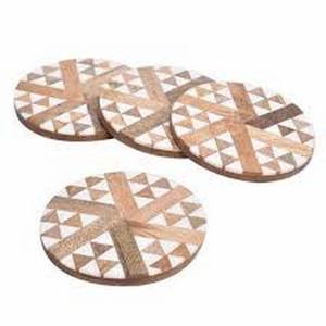 Epoxy Resin and <b>Wood</b> Coaster <b>Set</b> of 4 Handmade Good Quality <b>Wood</b> and Resin coaster for Home Restaurant Coffee Table Top - Product Image 6