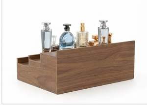 Wooden 3 Tier Storage <b>Tray</b> Rectangular Minimalist Design For <b>Perfume</b> Bottles Bedroom Neatening Organizer Standing Type - Product Image 2