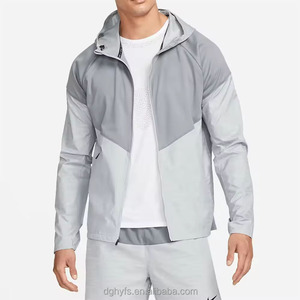 Chaqueta Cortavientos Deportiva con Capucha y Cremallera, Estilo Camionero, con Bloques de Color, Personalizable con Logotipo del Fabricante, para Gimnasio, Lluvia, Correr, para Hombre - Product Image 3