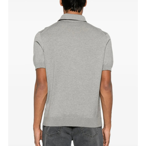 100% Cotton Men's Golf for <b>Shirt</b> Luxe Solid Knitted Formal Breathable with Embroidered Design Front Button Placket <b>Muscle</b> <b>Fit</b> - Product Image 2