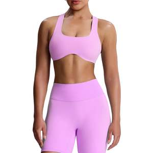 Transpirable Ecológico Secado rápido A prueba de viento Poliéster Spandex Soporte alto Espalda cruzada Deportes Strappy Back Bra Mujeres Sujetador deportivo - Product Image 6