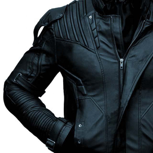 Chaqueta de Cuero PU para Hombre, Estilo Europeo y Americano, para Adolescentes, Cuello Alto, Estilo Punk - Product Image 5