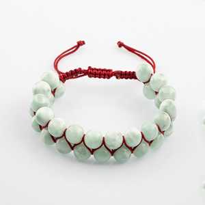 Pulsera de Macramé de Doble Hilera con Larimar Verde de 8mm y Piedras Naturales - Product Image 2