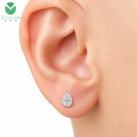 Pendientes de Diamantes Cultivados en Laboratorio con Corte de Pera Personalizados Betterstar, Oro Blanco de 14K y 18K, 1ct D VS, Certificados por IGI, Joyería Romántica para Mujer