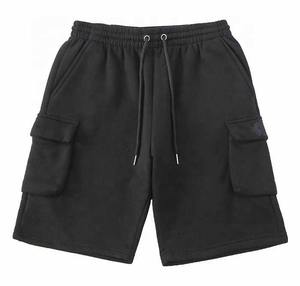 Short cargo pour homme 100% coton molletonné personnalisé Bas de planche active à motif solide avec design simple et logo personnalisé - Product Image 3