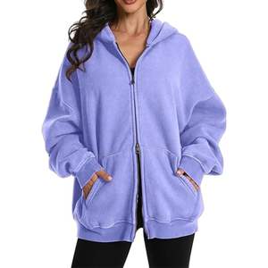 Sudadera con capucha de algodón 100% para mujer, diseño personalizado, hombro caído, lavado con ácido, peso pesado, bordado 3D, colocación frontal - Product Image 5