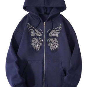Sweats à capuche pour hommes durables avec strass, style streetwear brillant, logo personnalisé, marque privée, sweats à capuche pour hommes avec strass de signature - Product Image 1