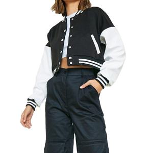 Blouson Teddy Rétro Tendance en Toile Matelassée Respirante Teinte pour Femme, Personnalisé, Style Letterman, Imprimé, avec Rembourrage en Polyester, Coupe Oversize - Product Image 1