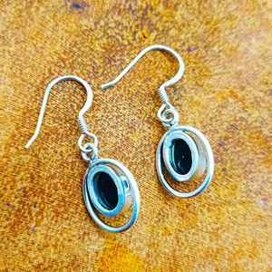 Solid 925 Sterling Silver Drop <b>Earrings</b> <b>for</b> <b>Women</b> Natural <b>Black</b> Onyx Gemstone Fashionable Jewelry <b>for</b> Weddings and Gifts - Product Image 2