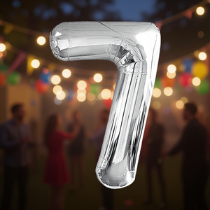 Palloncini Numero Party Love Argento N7 100cm Confezione da 12 Pezzi - Product Image 3