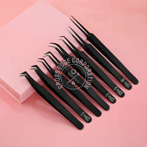 Pinzas para Extensión de Pestañas con Punta de Fibra, 45 y 90 Grados, para Pestañas Boot Maga, con Agarre Nano y Diamante, Probadas a Mano - Product Image 1