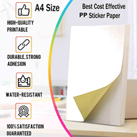 Papier autocollant A4 personnalisable YISHU, imprimable, en PP, imperméable et antistatique, avec membrane imperméable, simple face, pour usage industriel et bureautique