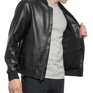 Veste en cuir de vache véritable de haute qualité pour homme, col montant, coupe-vent et imperméable, idéale pour un usage décontracté ou formel. - Product Image 5
