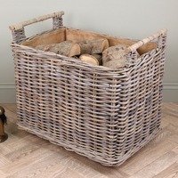 Panier en rotin naturel Artex Green Earth Grey Buff avec roulettes, fait main, écologique, paniers de rangement géométriques modernes