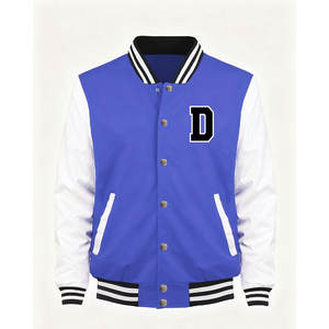 Veste de baseball unisexe à imprimé lettres D, boutons sur le devant, col boutonné, coupe ample, manteau chaud d'hiver, lavable en machine, pour l'extérieur - Product Image 1