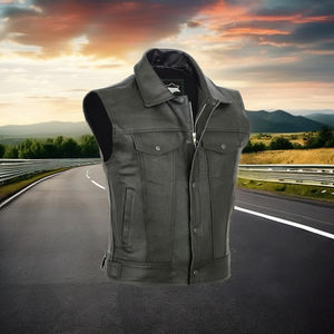Gilet en cuir unisexe |   Gilet de moto et de motocyclisme |   Véritable cuir de vache |   Vêtements d'hiver grande taille - Product Image 1