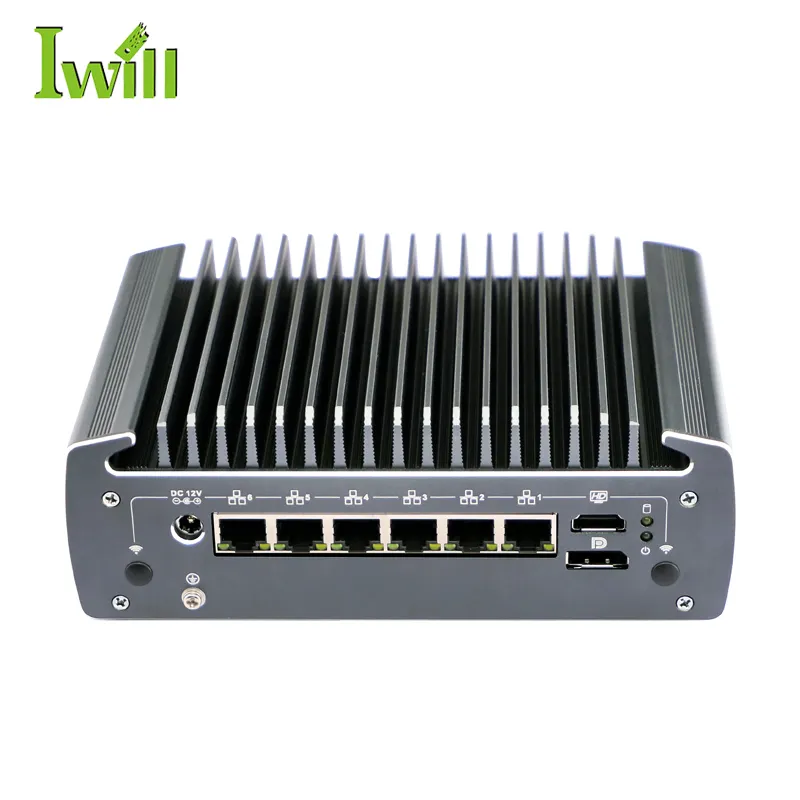 Fabricant OEM 6 LAN Barebone Soft Router i5 10210U avec 4 POE en option pfsense matériel système linux