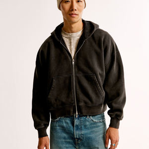 เสื้อฮู้ดมีซิปสำหรับผู้ชายโอเวอร์ไซส์วินเทจ - Product Image 2