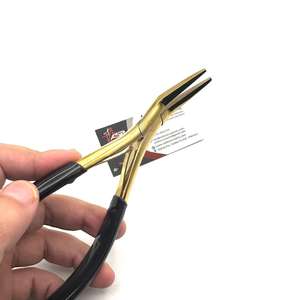 Customizable Stainless Steel Beauty Tool-Curved <b>Flat</b> <b>Nose</b> Hair Extension <b>Pliers</b> with Logo Printing Sustainable Custom Made - Product Image 3