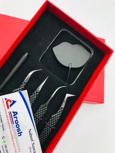 แหนบต่อขนตาสแตนเลสเคลือบสีดำแบบมืออาชีพปลายแหลมรูปร่างริมฝีปากทนทานยั่งยืน - Product Image 4