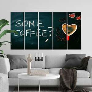 Impresión en lienzo con cita elegante sobre café: decoración artística para la mañana, 5P: Gallery Wrapped - Product Image 1