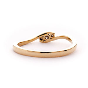 Anillo de Onda Bicolor con Triple Diamante - Elegante Joyería de Plata 925 para Boda y Compromiso - Product Image 5