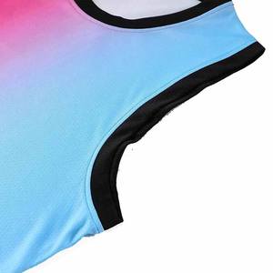 Ensemble de vêtements de sport pour hommes, couleur dégradée, pour entraînement en plein air, col en U, vêtements de sport, maillots de basket-ball, gilets et shorts - Product Image 6