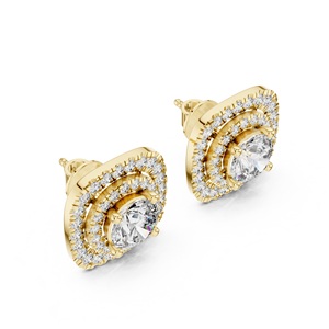 Pendientes de Oro con Moissanita de Corte Asscher, Hechos a Mano, Creados en Laboratorio, Plata de Ley 925, Certificados por Terceros, Peso Personalizable - Product Image 2