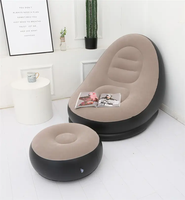 Sofá Cama Individual de Diseño Moderno, Plegable, Impermeable, Inflable, con Funda Extraíble, Suave y Cómodo, para Dormitorio, Ocio, Ecológico