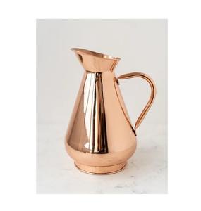 Traditional <b>copper</b> <b>jug</b> with lid handmade by artisans keeps drinking water fresh pure and naturally balanced throughout day - Product Image 1