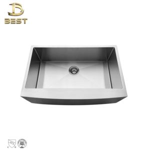 Fregadero de granja fabricado en Vietnam, delantal de granja de acero inoxidable negro mate, fregadero de cocina frontal calibre 18 R10 con escurridor - Product Image 4