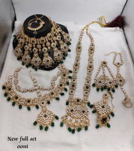 TRADITIONAL & FANCY ANTIQUE DESIGNER BRIDAL <b>JEWELLERY</b> GOLD PLATED and CZ ZIRCON BRIDAL WEDDING NECKLACE <b>SET</b> and FORWOMEN & <b>GIRL</b> - Product Image 1