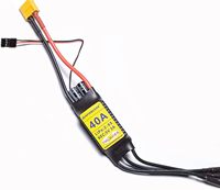 Controlador de Velocidad Electrónico Unidireccional (ESC) de 40A, 2-6S LiPo, sin Escobillas, con BEC, Conector XT60 y 4.0mm para Drones y Aviones RC