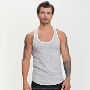 Débardeur d'entraînement d'été pour hommes personnalisé OEM Fitness Gym Stringer Vêtements de sport Haut de musculation en polyester avec technique cirée - Product Image 3