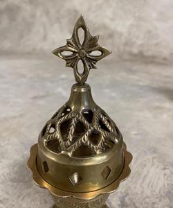 Brûleur d'encens décoratif Brûleur d'encens en laiton pour la méditation Temple Culte Église Pooja Aromathérapie Brûleur d'encens spirituel - Product Image 5