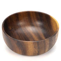 Ensemble de bols à salade en bois d'acacia personnalisés, jetables, écologiques, compatibles lave-vaisselle, avec logo personnalisé pour les restaurants
