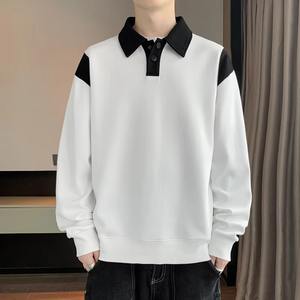 Vente en gros d'usine de streetwear polo décontracté pour homme sweat-shirt à manches longues pull oversize col à revers personnalisé - Product Image 5